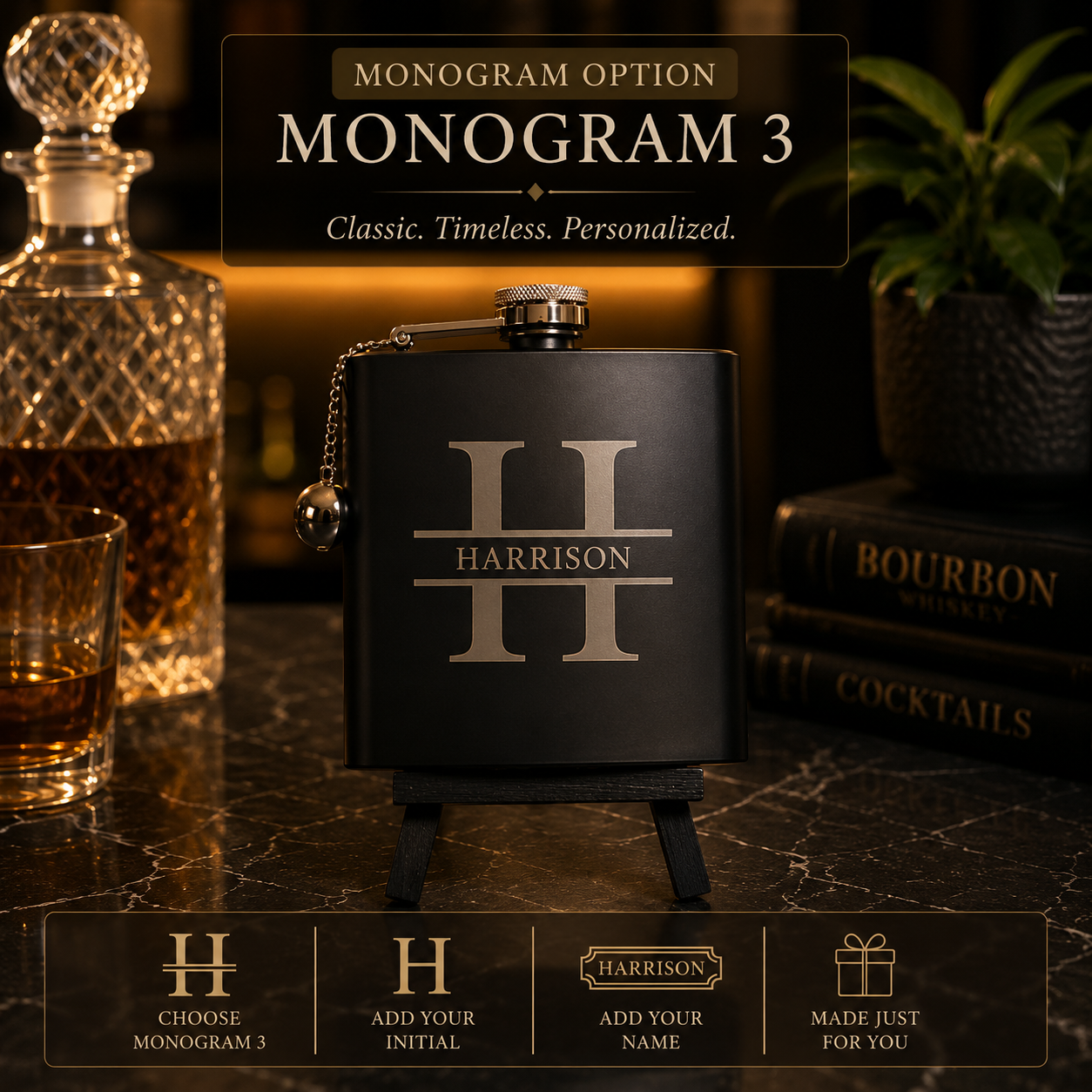Matte Black Stainless Steel Flask