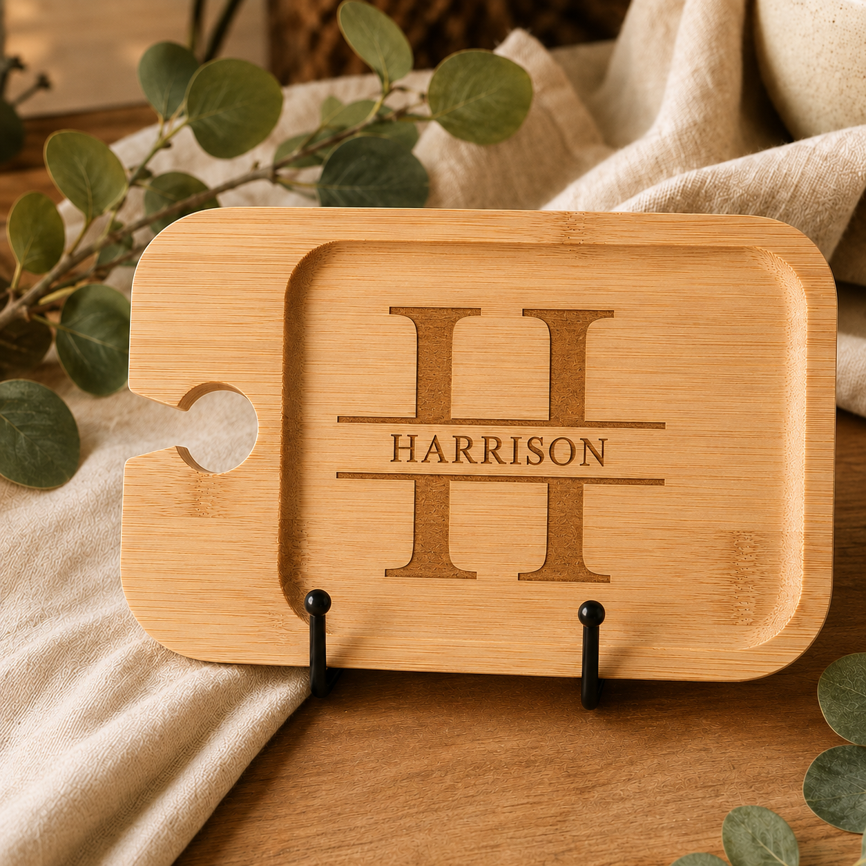 Bamboo Wine Charcuterie Plates Set of 4