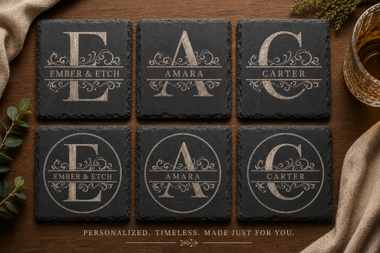 Slate Monogram Coaster