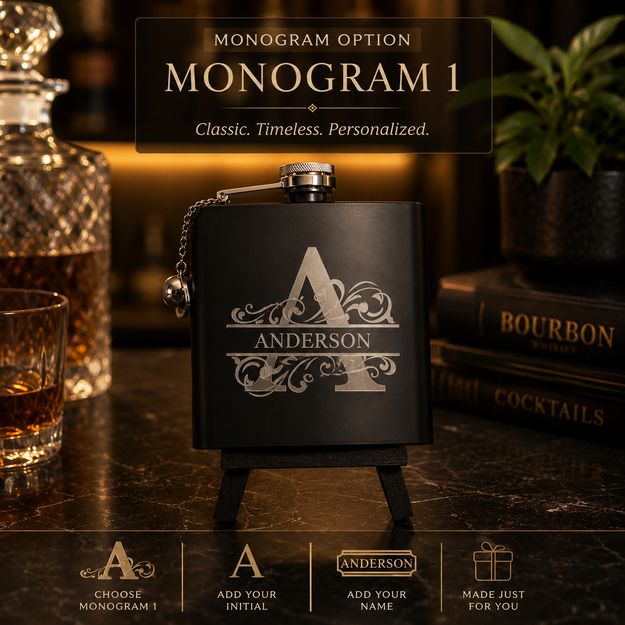 Matte Black Stainless Steel Flask