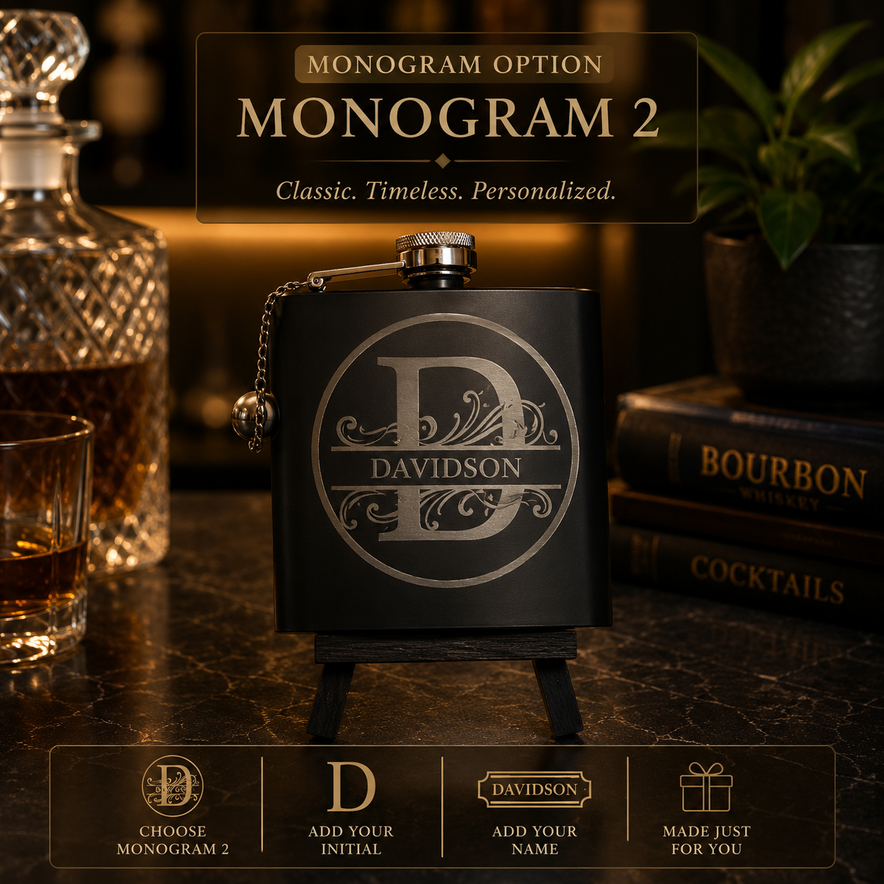 Matte Black Stainless Steel Flask