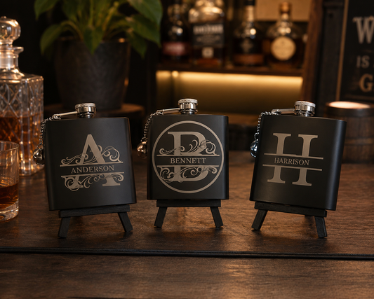 Matte Black Stainless Steel Flask
