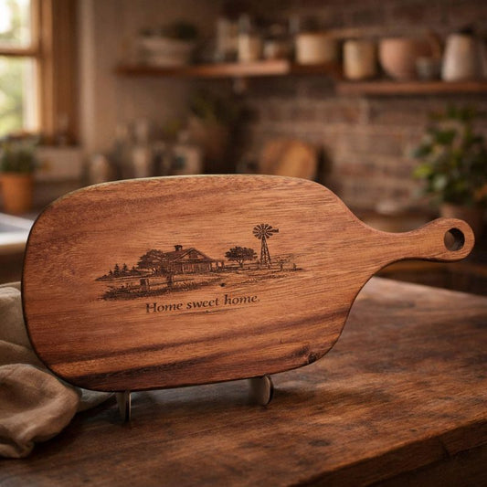 Black Walnut Engraved Serving Board Set