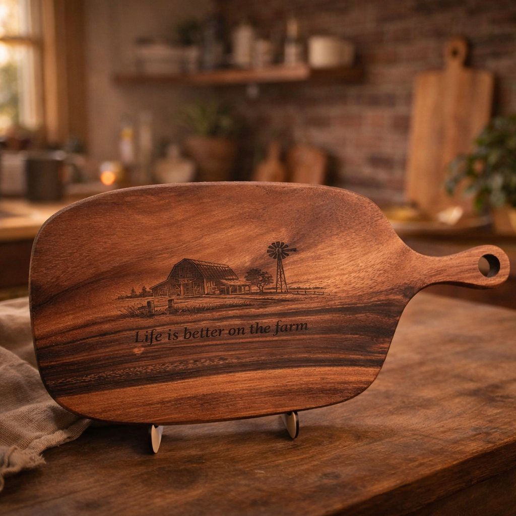 Black Walnut Engraved Serving Board Set