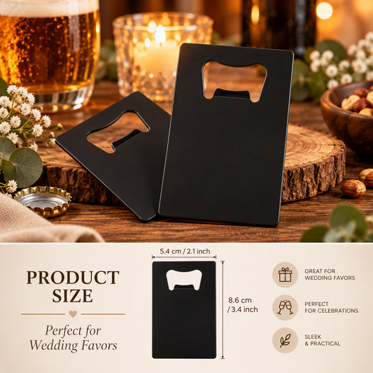 Personalized Matte Black Bottle Opener Wedding Favor