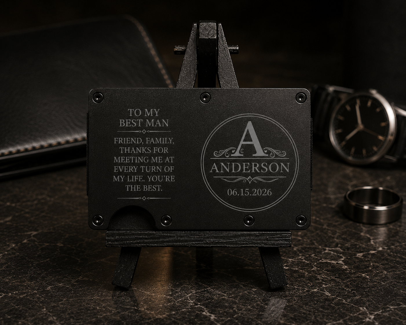 Laser Engraved RFID Blocking Card Wallet