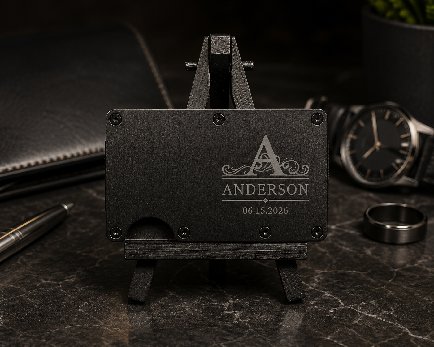 Laser Engraved RFID Blocking Card Wallet