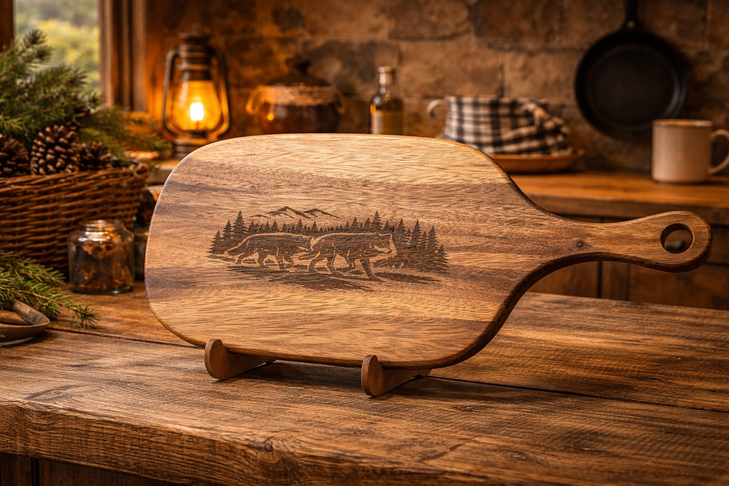 Black Walnut Engraved Serving Board Set