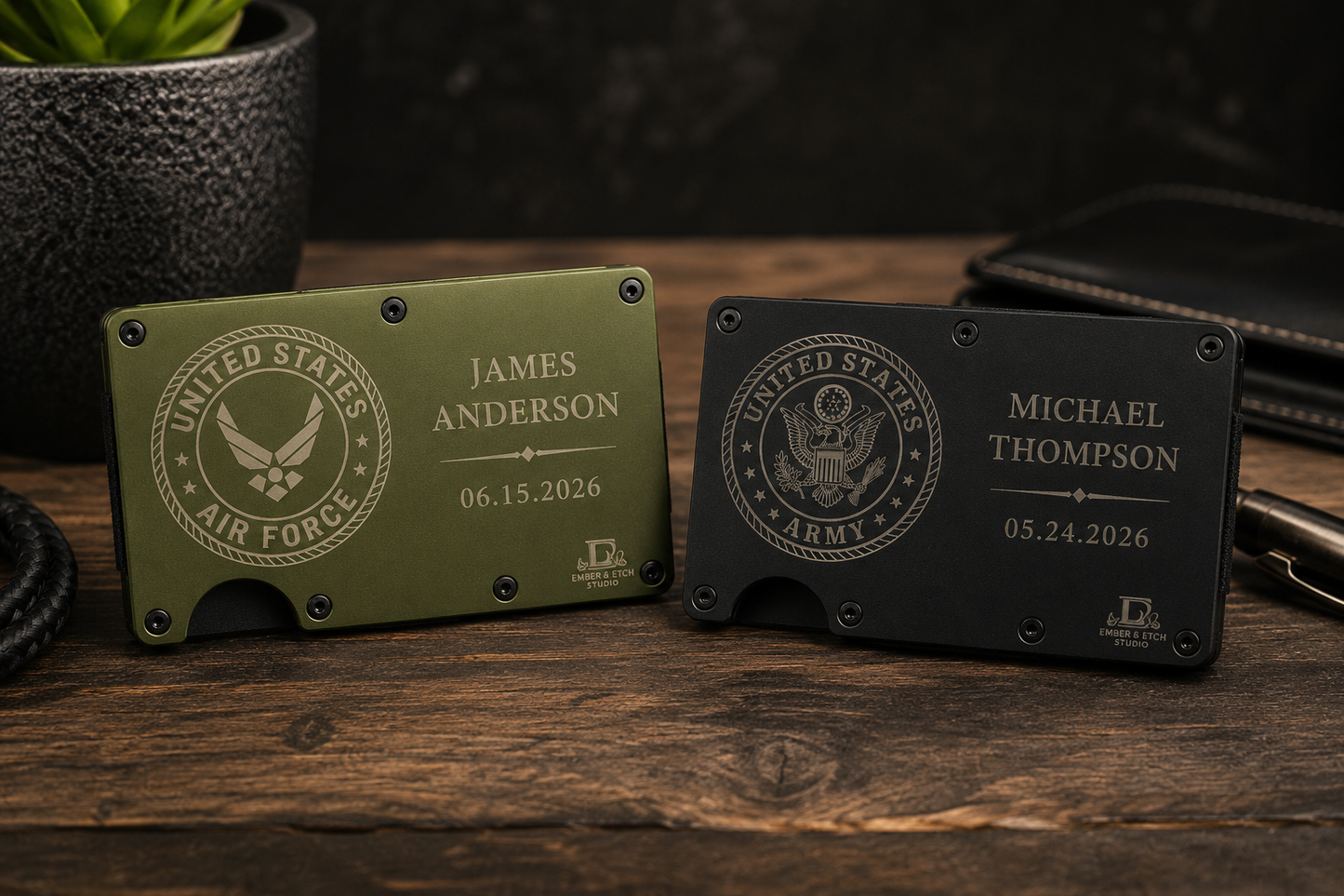 Laser Engraved RFID Blocking Card Wallet