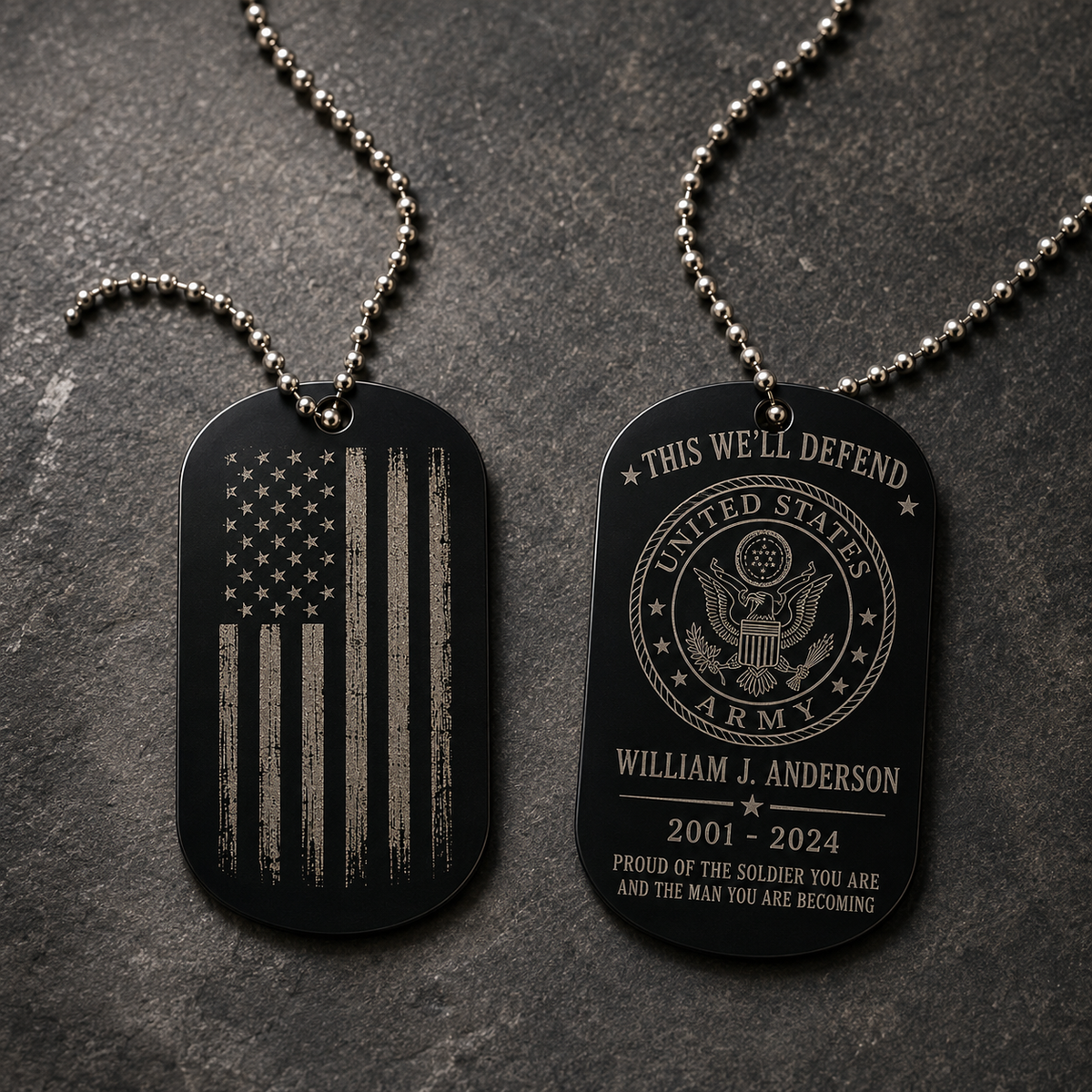 Military Dog Tag Set