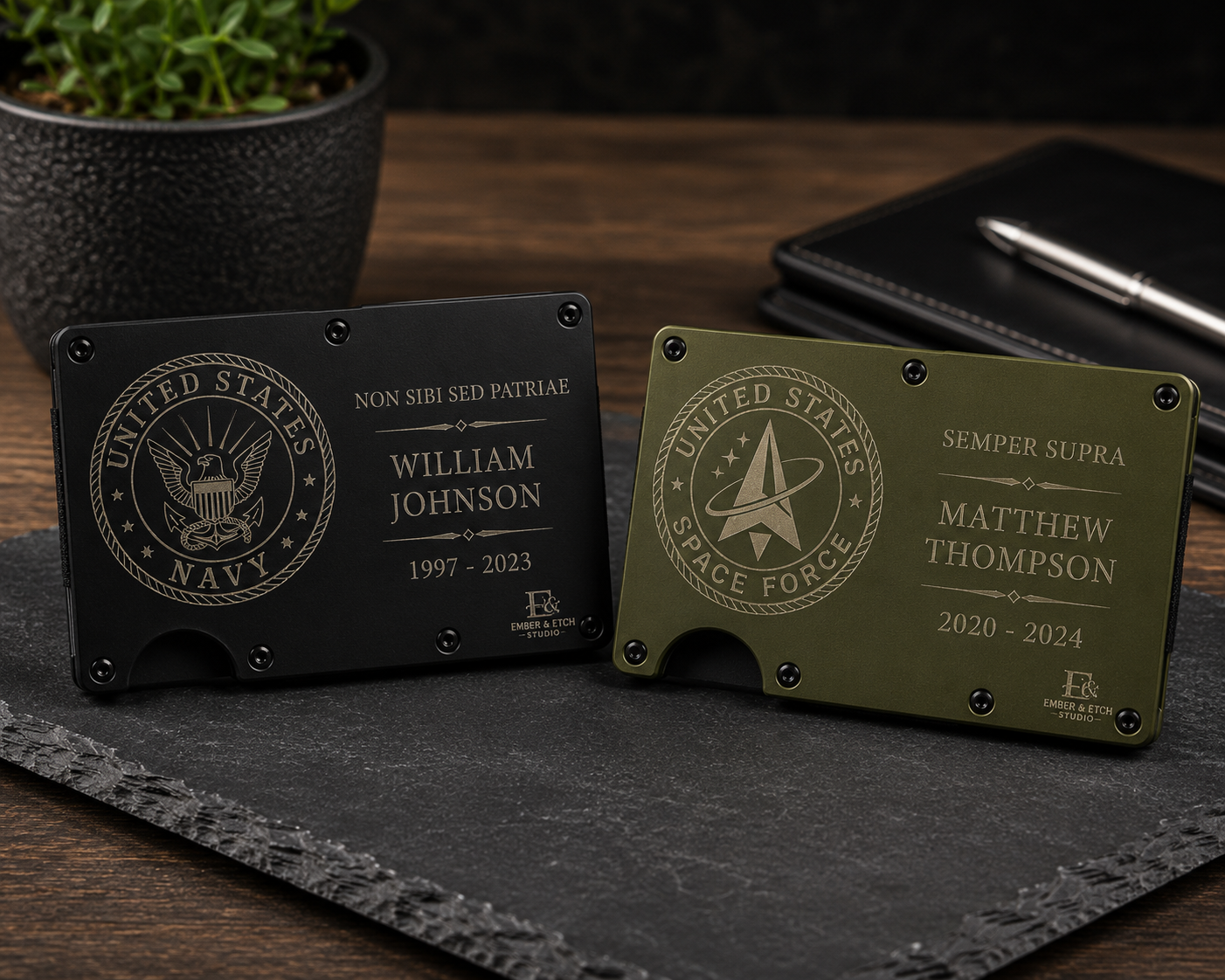 Laser Engraved RFID Blocking Card Wallet