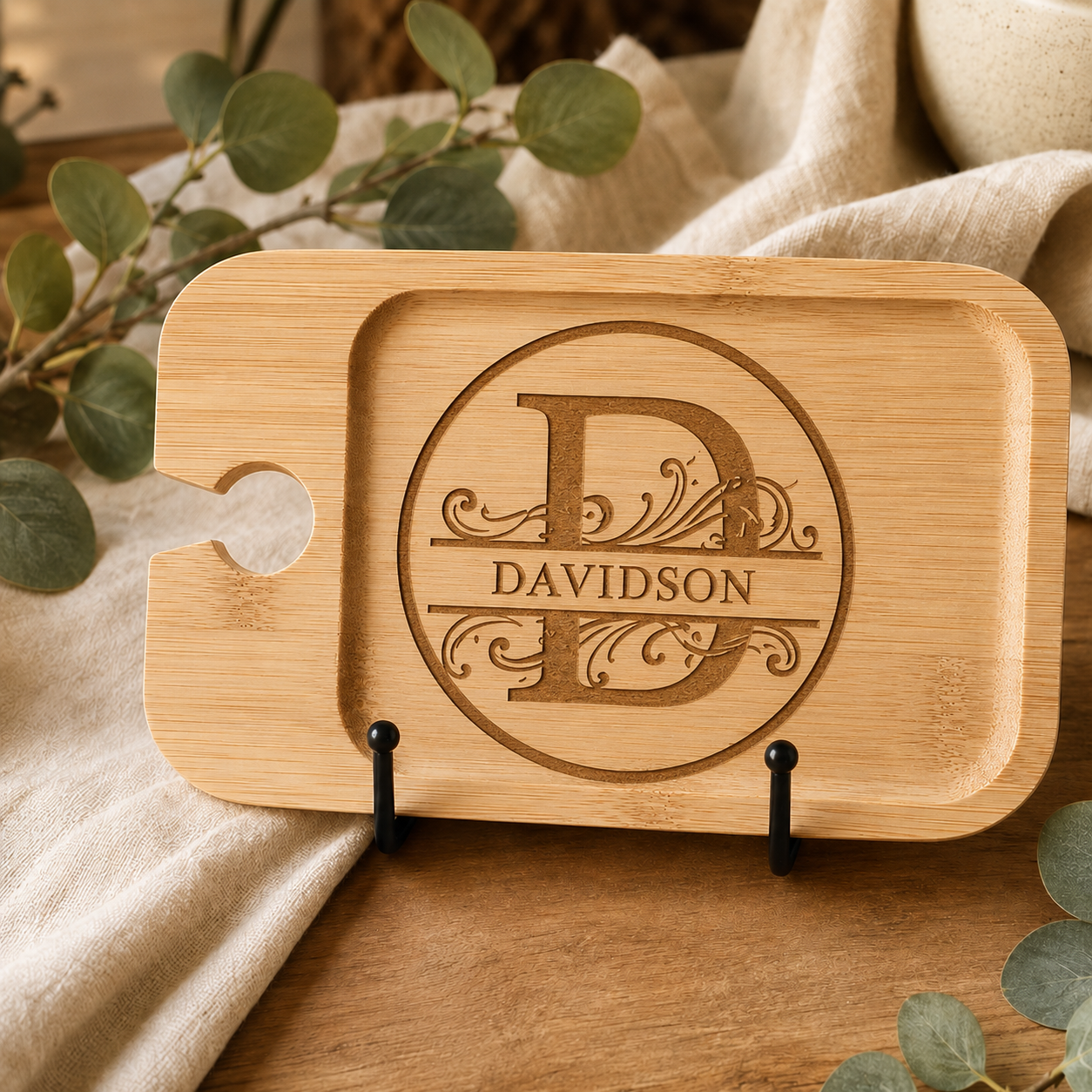 Bamboo Wine Charcuterie Plates Set of 4