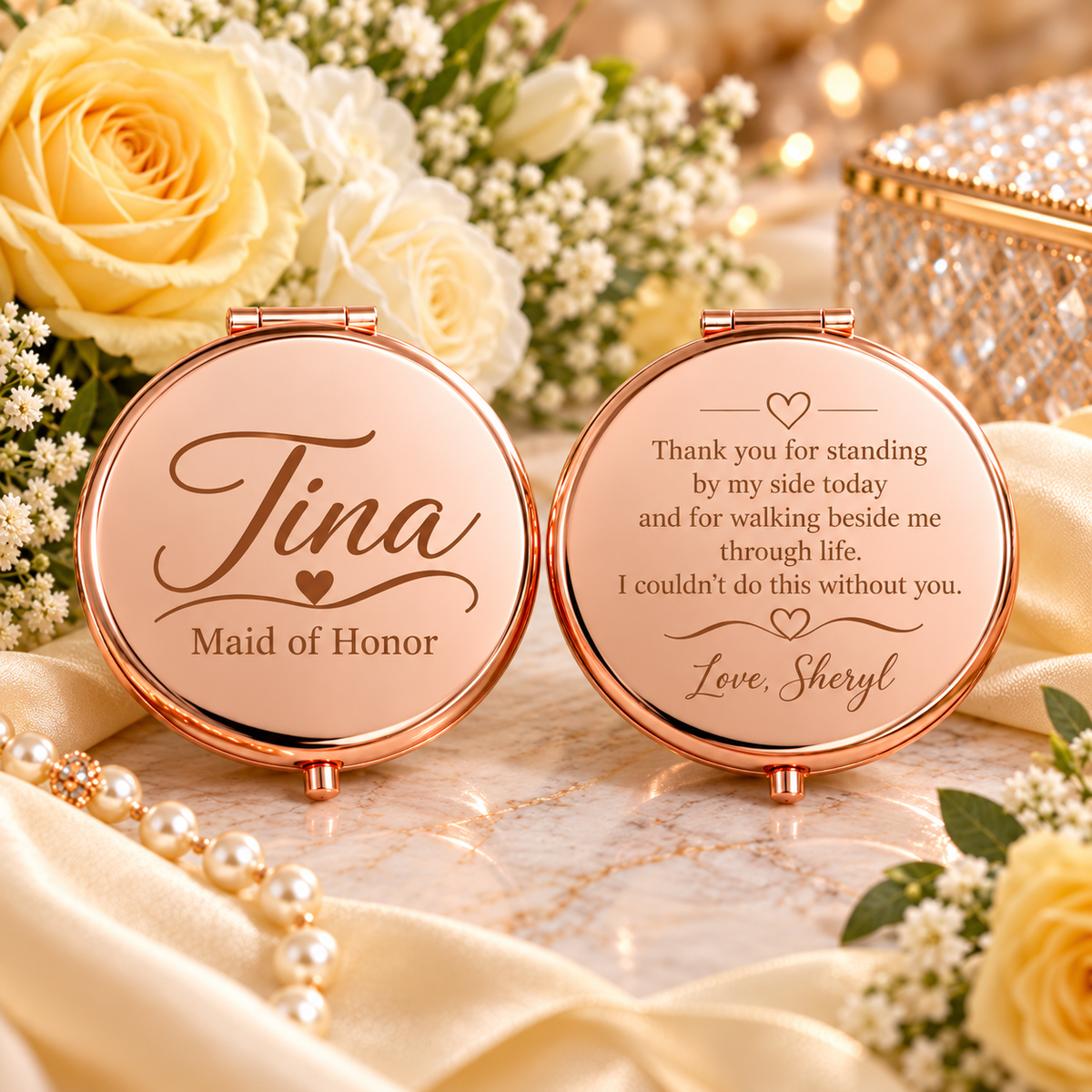 Personalized Engraved Compact Mirror